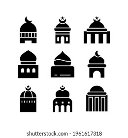 mosque icon or logo isolated sign symbol vector illustration - Collection of high quality black style vector icons
