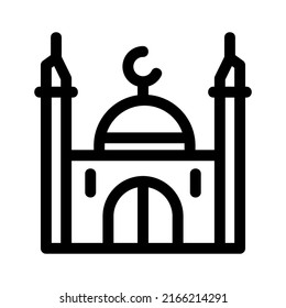 icono de mezquita o logotipo símbolo de signo aislado ilustración vectorial - iconos vectoriales de estilo negro de alta calidad
