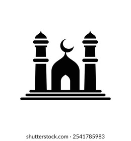 Mosque icon logo silhouette template isolated illustration