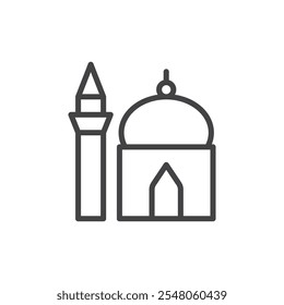 Mosque icon Logo symbol outline set