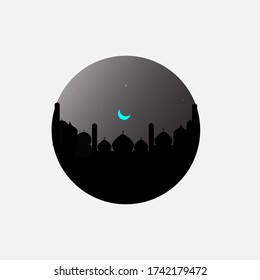 Mosque icon logo template, Mosque icon vector Illustration design template, in the white background.