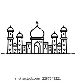 mosque icon and logo vector 