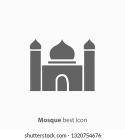 Mosque icon logo vector black white   