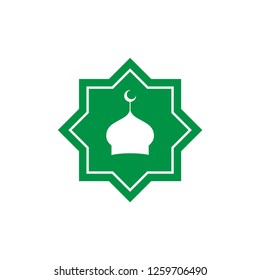 
Mosque Icon. Moslem Praying Place Vector Illustration.
