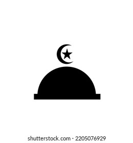 Icono de mezquita. Ilustración del vector del lugar de oración de los musulmanes. Plantilla de logotipo de símbolos y símbolos islámicos.