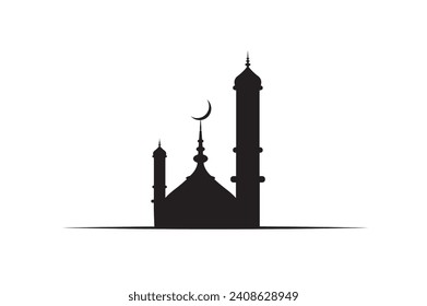 Icono de mezquita - Ilustración del vector del lugar de oración de los musulmanes - Icono de la masjid - Vector islámico