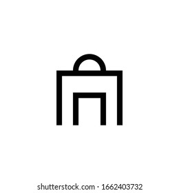 Mosque icon. Muslim architecture symbol. Logo design element