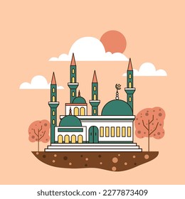 
Mosque icon. Muslim building icon concept vector illustration.