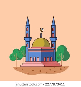 
Mosque icon. Muslim building icon concept vector illustration.