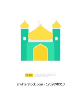 mosque icon for Muslim and Ramadan theme concept. Vector illustration