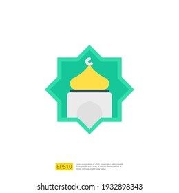 ícono de mezquita para el concepto de musulmán y Ramadán. Ilustración del vector
