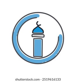 Mosque icon on background for graphic and web design. Simple vector sign. Internet concept symbol for website button or mobile app