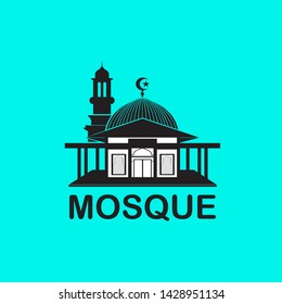 Mosque icon on plat design 