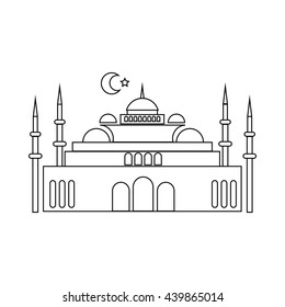 Mosque icon in outline style