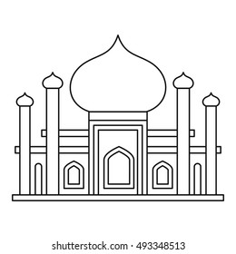 Mosque icon in outline style on a white background vector illustration