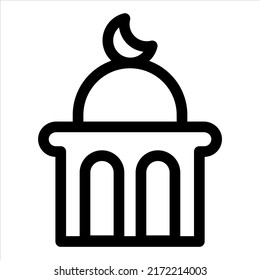 Mosque icon, Outline style, Vector Editable