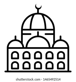 Mosque icon. Outline mosque vector icon for web design isolated on white background