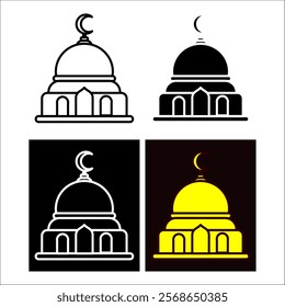 mosque icon pack vector graphic design. islamic religion. Isra' Mi'raj, Islamic holiday