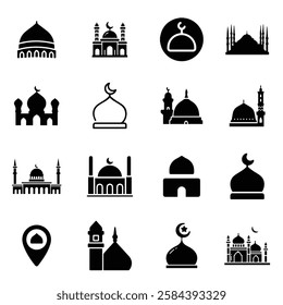 Mosque icon packs vector Masjid Icons