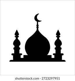 Ícone de mesquita. perfeito para web design, aplicativos móveis e projetos com temas islâmicos. Símbolo de fé, religião e comunidade