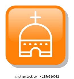 Mosque Icon. Religion architecture concept. Editable stroke flat icons. Simple thin line art logo. Colorful web button or glyph sticker. Vector illustration. 