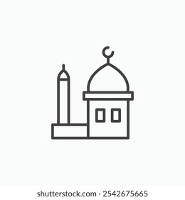 Conjunto de iconos de mezquita en color negro