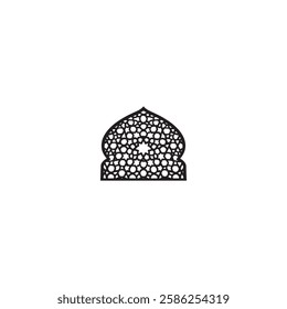 Mosque icon set black silhouette on white 