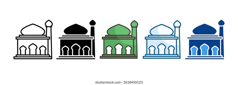 Mosque Icon Set Multiple Style Collection