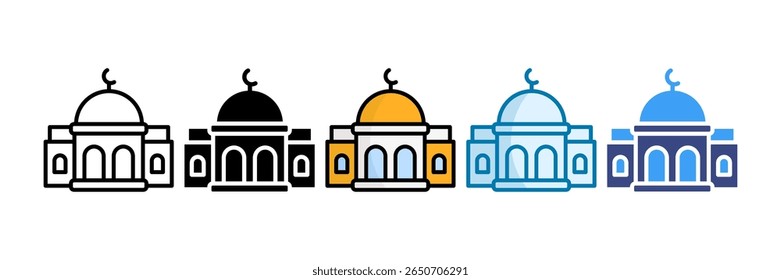 Mosque Icon Set Multiple Style Collection