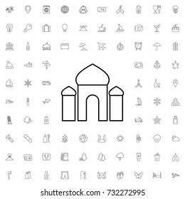 Mosque icon. set of outline tourism icons.