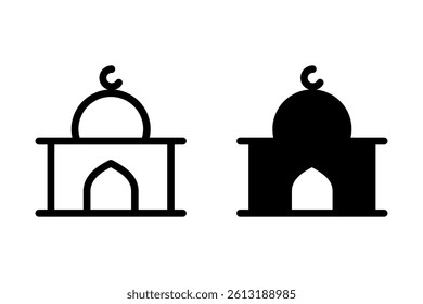Mosque icon set. perfect for web design, mobile apps, and islamic themed projects. Symbol of faith, religion, and community