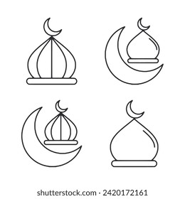 Mosque icon set vector illustration