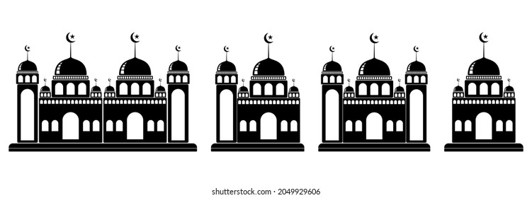 mosque icon set, mosque vector set symbol illustrations