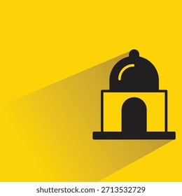 mosque icon with shadow on yellow background