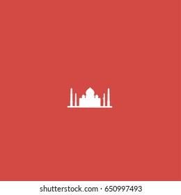 mosque icon. sign design. red background
