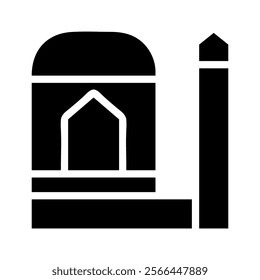 Mosque icon silhouette. Concept of faith, prayer, and worship.