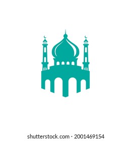Mosque icon silhouette logo vector illustration design template