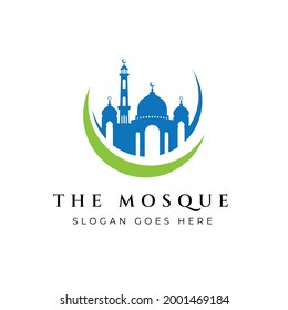 Mosque icon silhouette logo vector illustration design template