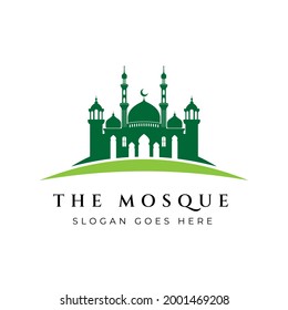 Mosque icon silhouette logo vector illustration design template