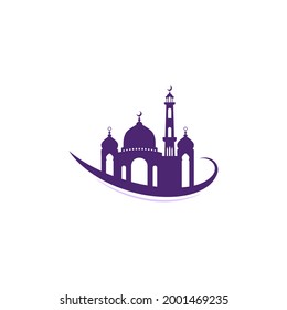 Moschee-Symbol Silhouette-Logo Vektorgrafik-Design-Vorlage