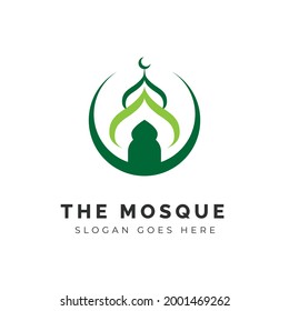 Mosque icon silhouette logo vector illustration design template