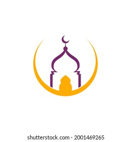 Moschee-Symbol Silhouette-Logo Vektorgrafik-Design-Vorlage