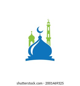 Mosque icon silhouette logo vector illustration design template