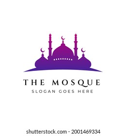 Mosque icon silhouette logo vector illustration design template