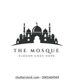 Mosque icon silhouette logo vector illustration design template