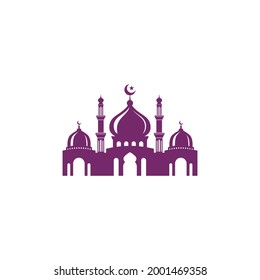 Mosque icon silhouette logo vector illustration design template