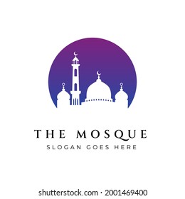 Moschee-Symbol Silhouette-Logo Vektorgrafik-Design-Vorlage