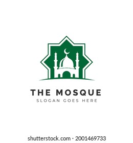 Mosque icon silhouette logo vector illustration design template