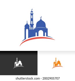 Moschee Symbol Silhouette Logo Vektorgrafik Design Vorlage.
