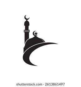 Mosque icon, silhouette, outline, vector, illustration, isolated